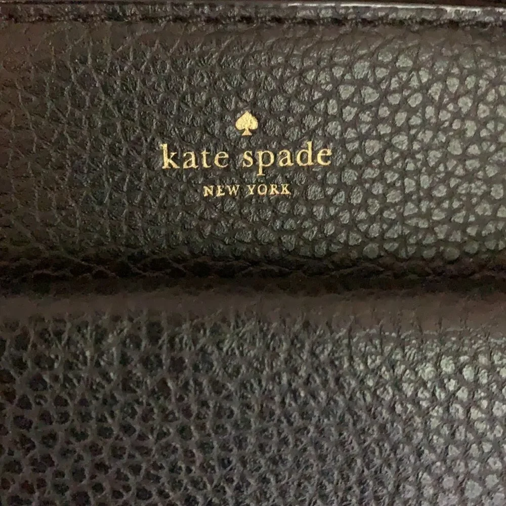 Kate Spade Chantal Bridge black leather bow satchel bag